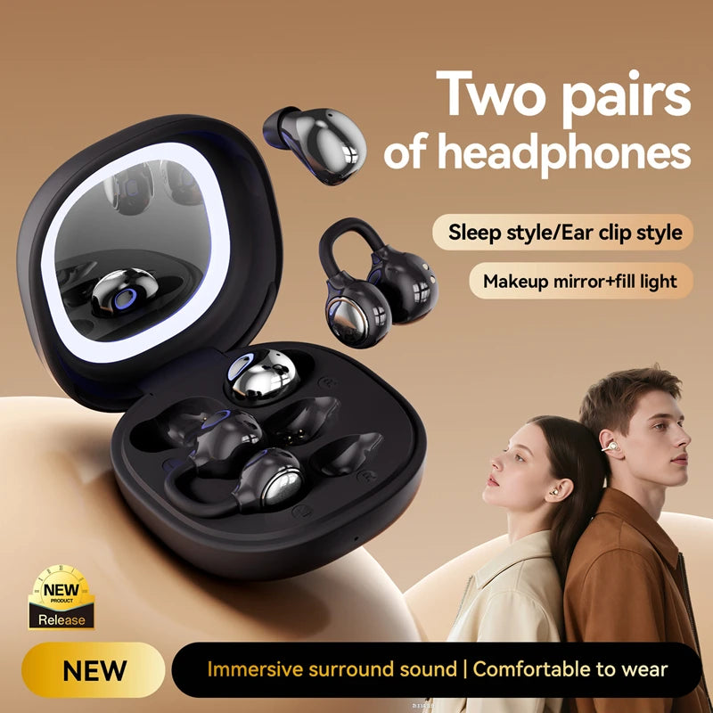 Lenovo Wireless Open Clip Earphones Bluetooth Ear Hook Sports Headphones Directional Sound LED Display Earbuds Sleep Friendly