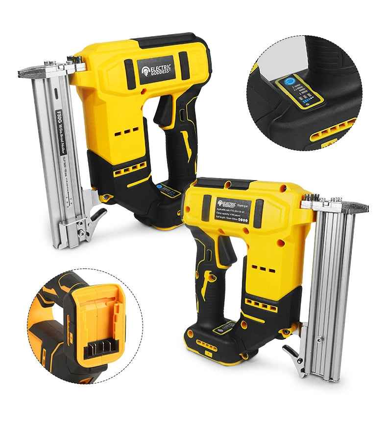 Brushless Electric Nail Gun with Battery Adapter Convert for Dewalt 20v Battery Pin to Milwaukee/Makita 20/18v Battery Pins