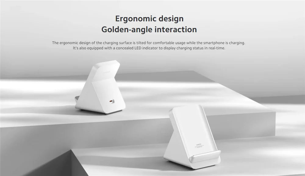 Original XIAOMI 80W Elevating Vertical Air Cooled Wireless Charging Set Fast Charging Station for Smartphone