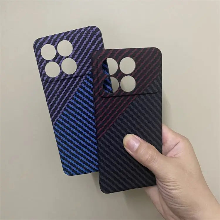 Carbon Fiber Hard Back Cover, Shockproof Case, Xiaomi 14, 13T, 13, 12T, 12, 11, 10, Poco X6, F5 Pro