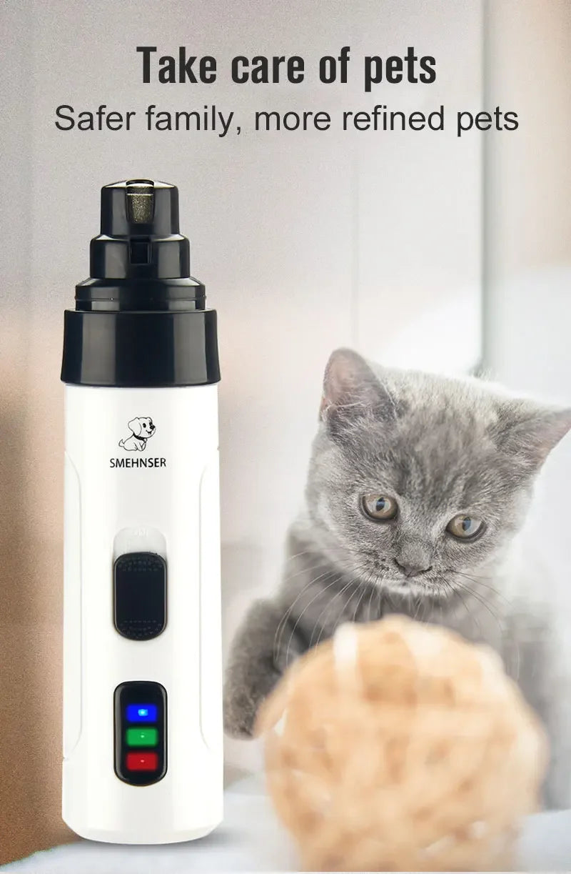 Dog Nail Grinders Painless USB Charging  Rechargeable Pet Nail Clippers Quiet Electric Dog Cat Paws Nail Grooming Trimmer Tools