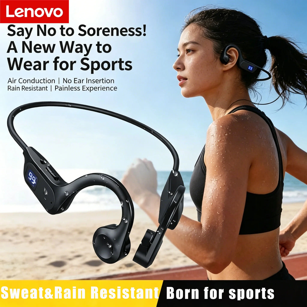 Lenovo X7 Bone Conduction Wireless Earphone Bluetooth Sport Swimming Headphone With Mic Hands-free Earbuds For Running
