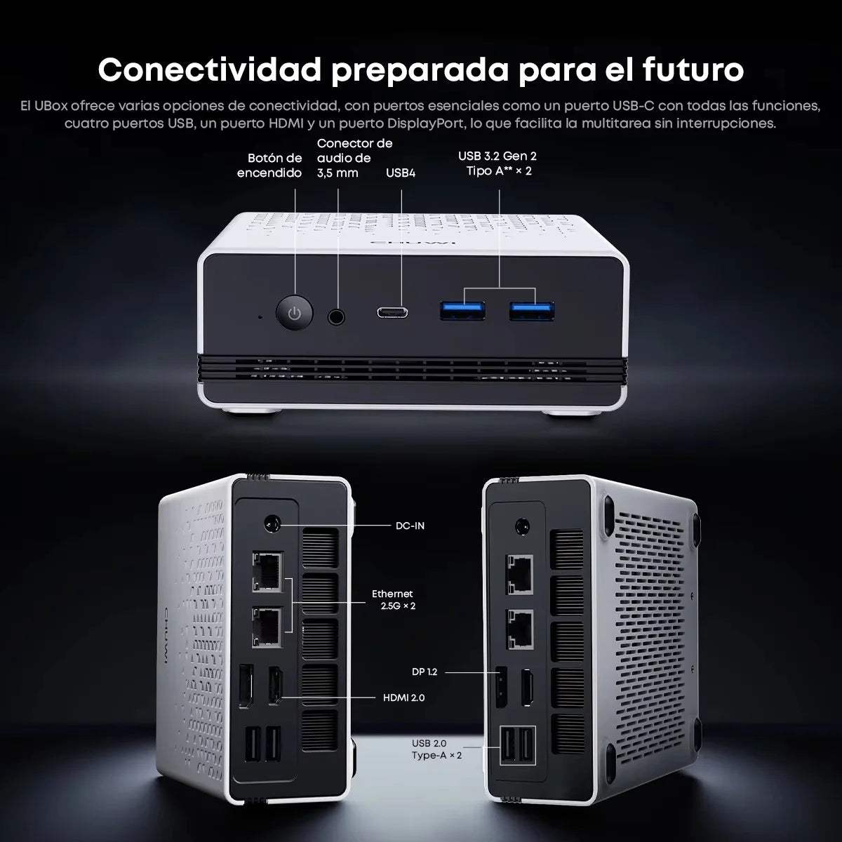 CHUWI UBox AMD R5-6600H Mini PC 6 Cores 12 Threads DDR5 16GB 512GB SSD 4.5GHz Max Frequency WiFi 6＆1G LAN Desktop Computer