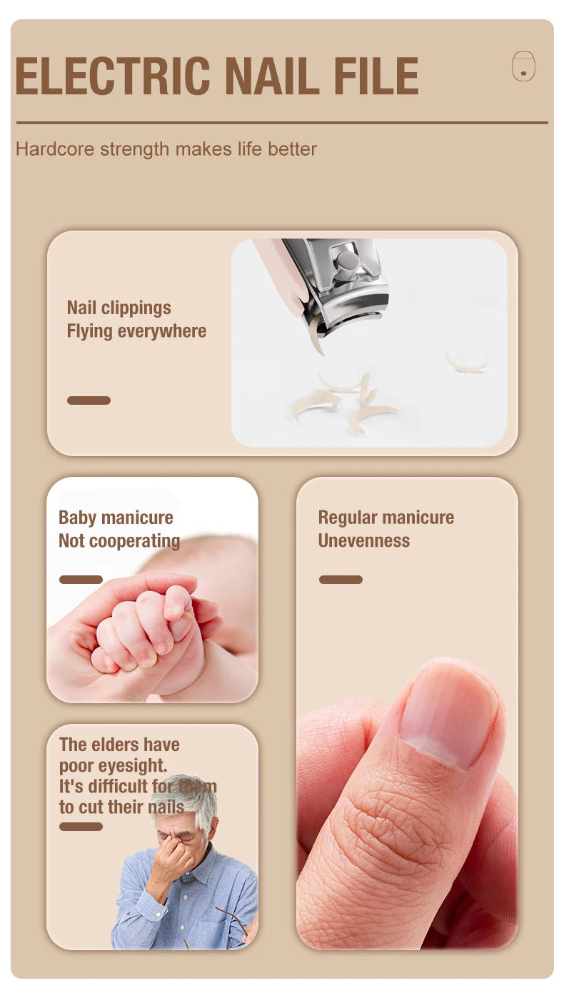 New electric nail polisher, fully automatic nail trimmer, dual-use hand and foot nail polisher, suitable for elderly and childre