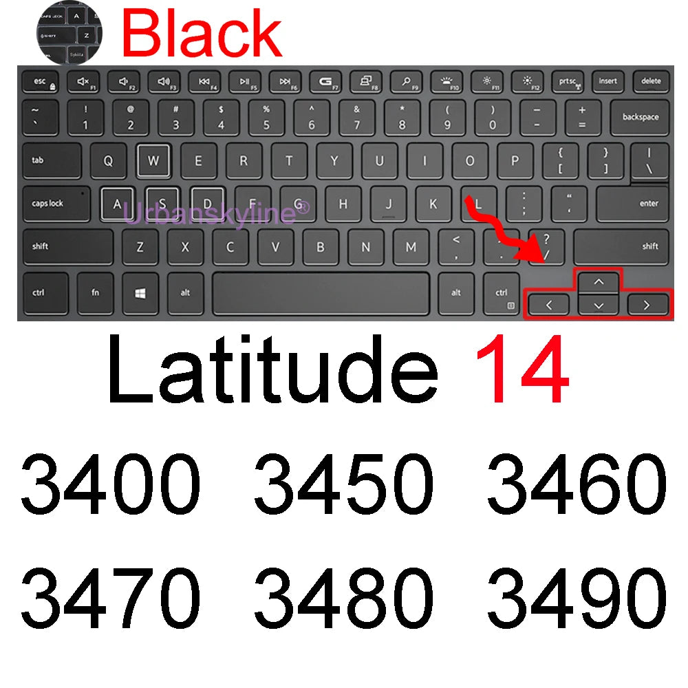 Keyboard Cover for Dell Latitude 14 7440 7450 7400 7404 7410 7414 7420 7424 7430 7480 7490 2 in 1 Silicone Protector Skin Case