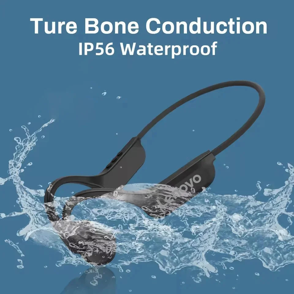 x Lenovo Bone Conduction Earphones Bluetooth Hifi Music Headphones Sport Ear-hook Wireless Headsets with Mic Waterproof Earbuds