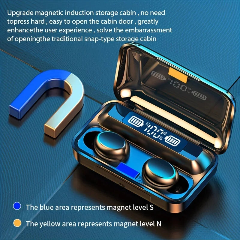 TWS wireless earphones with display screen, good sound quality, compact and exquisite, earbuds with charging compartment headset