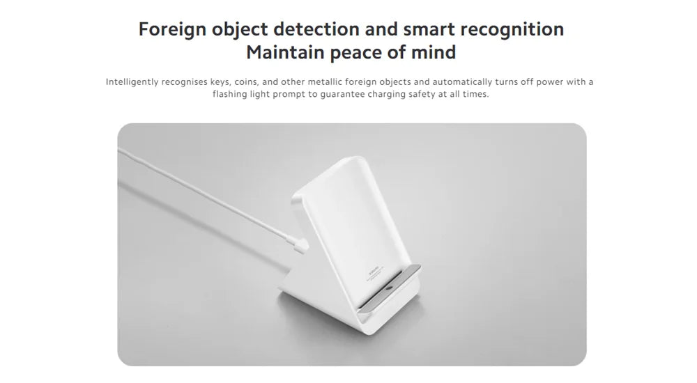 Original XIAOMI 80W Elevating Vertical Air Cooled Wireless Charging Set Fast Charging Station for Smartphone