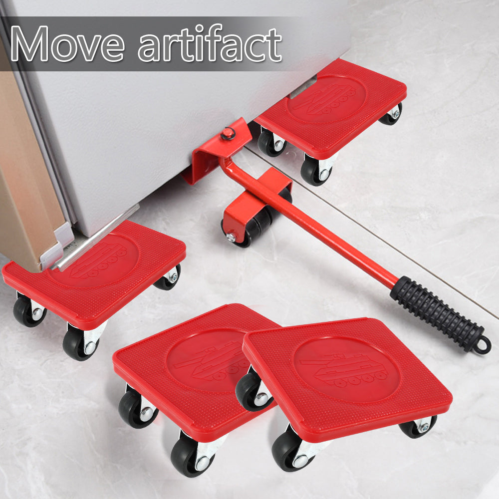 Furniture Mover Set Portable Furniture Mover Tool Labor-Saving Transport Lifter Heavy Stuffs Moving Wheel Roller Bar Hand Tools