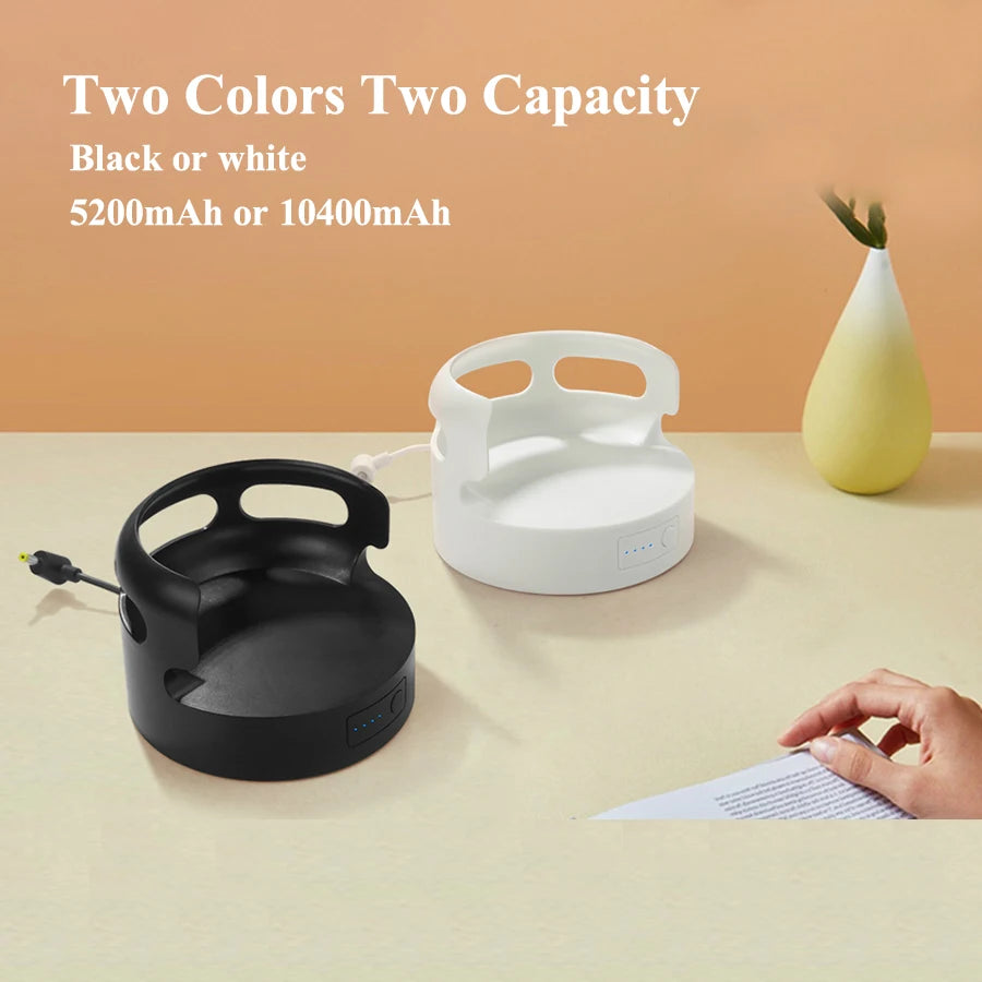 Battery Base for Echo Dot 3 Rechargeable Portable Base for Alexa Speaker Large Capacity 5200mAh/10400mAh Pure Color Black/White