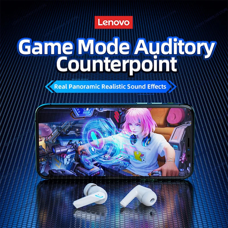 Lenovo GM2 Pro Gaming Earphones Bluetooth 5.3 Sport Headset Dual Mode HD Call Noise Reduction Earbuds with Mic Music Earphones
