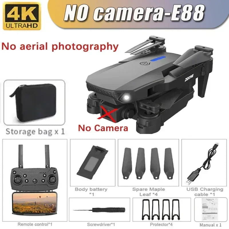 2025 E88Pro RC Drone 4K Professinal With 1080P Wide Angle HD Camera Foldable Helicopter WIFI FPV Height Hold Gift Toy