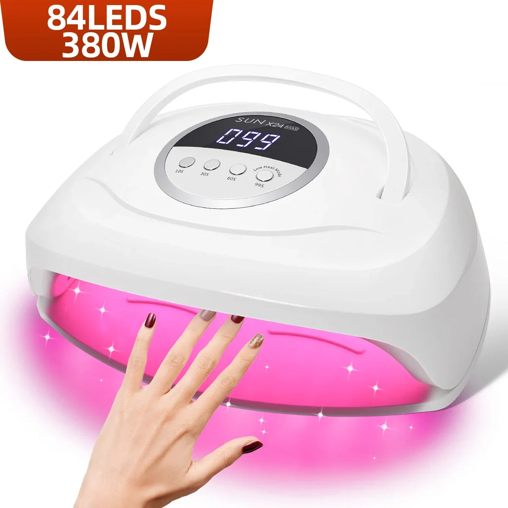 380W UV LED Lamp For Nail Manicure 84LEDS Professional Gel Polish Drying Lamps With Timer Auto Sensor Manicure Salon Tool