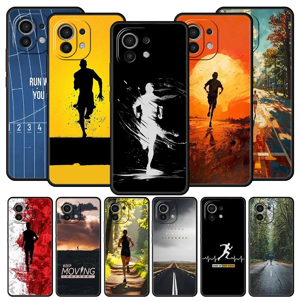 Run marathon Running Phone Case For Xiaomi 17 14 15 13 14T 13T 12T 11T Pro 12 11 Lite Poco X7 X5 X3 NFC F7 F6 Soft Cover