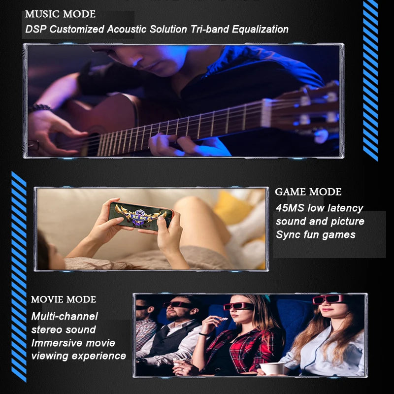 TWS Gaming Earbuds Low Latency Bluetooth Earphones Stereo Wireless Bluetooth 5.3 Headphones Gaming mecha Touch Control Headset