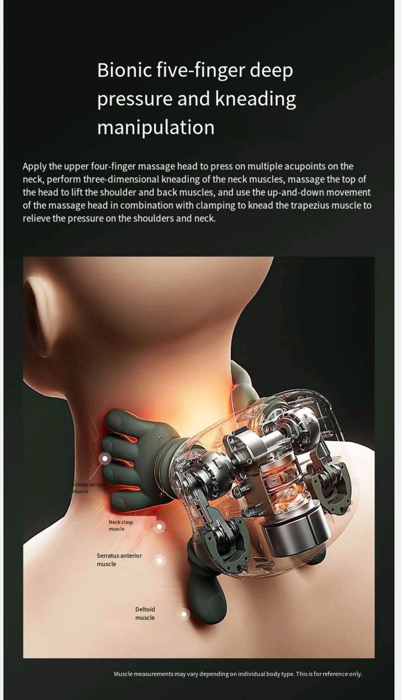 Hot Selling Biomimetic Massager Electric 4D Kneading Massage Simulates Human Hands Relieves Pain and Relaxes Muscles