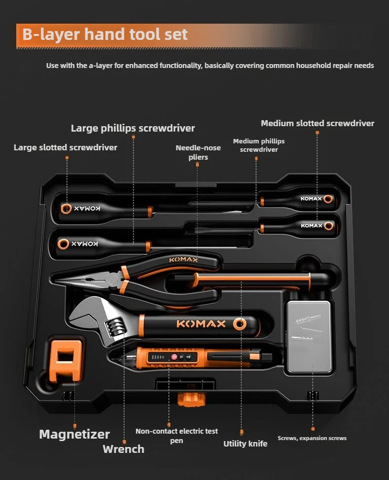 Handworking Powerful Tool Set Hardware DIY Power Toolkit Multi-purpose Electrician Maintenance Tools Case Electric Drill Toolbox