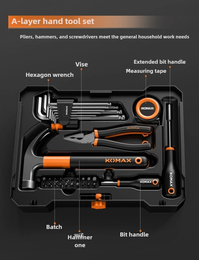 Handworking Powerful Tool Set Hardware DIY Power Toolkit Multi-purpose Electrician Maintenance Tools Case Electric Drill Toolbox