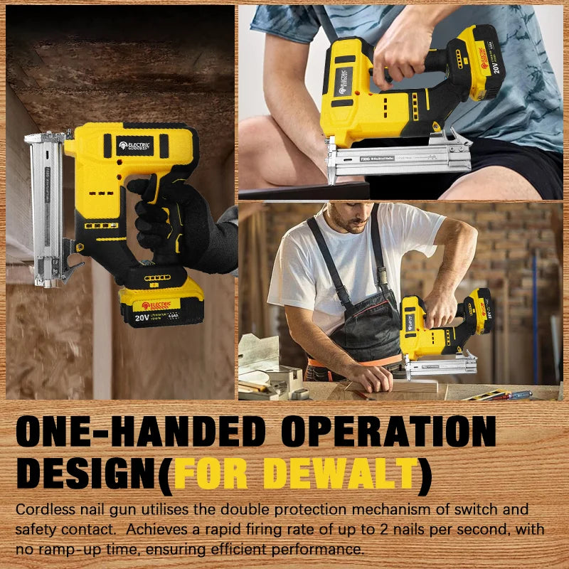 Brushless Electric Nail Gun with Battery Adapter Convert for Dewalt 20v Battery Pin to Milwaukee/Makita 20/18v Battery Pins