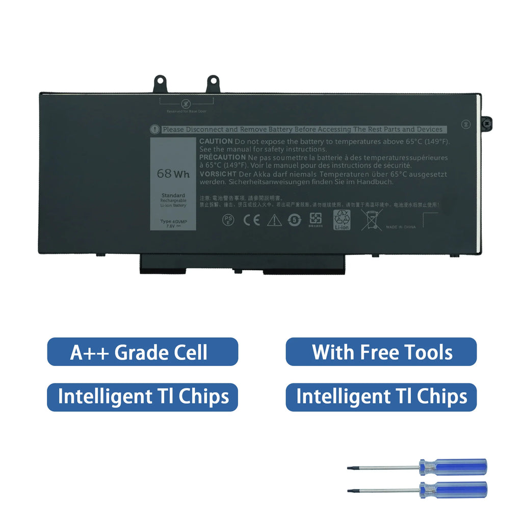 4GVMP 68Wh Laptop Battery for Dell Latitude 5400 5401 5410 5411, 5500 55015510 5511 Precision 3540 3550