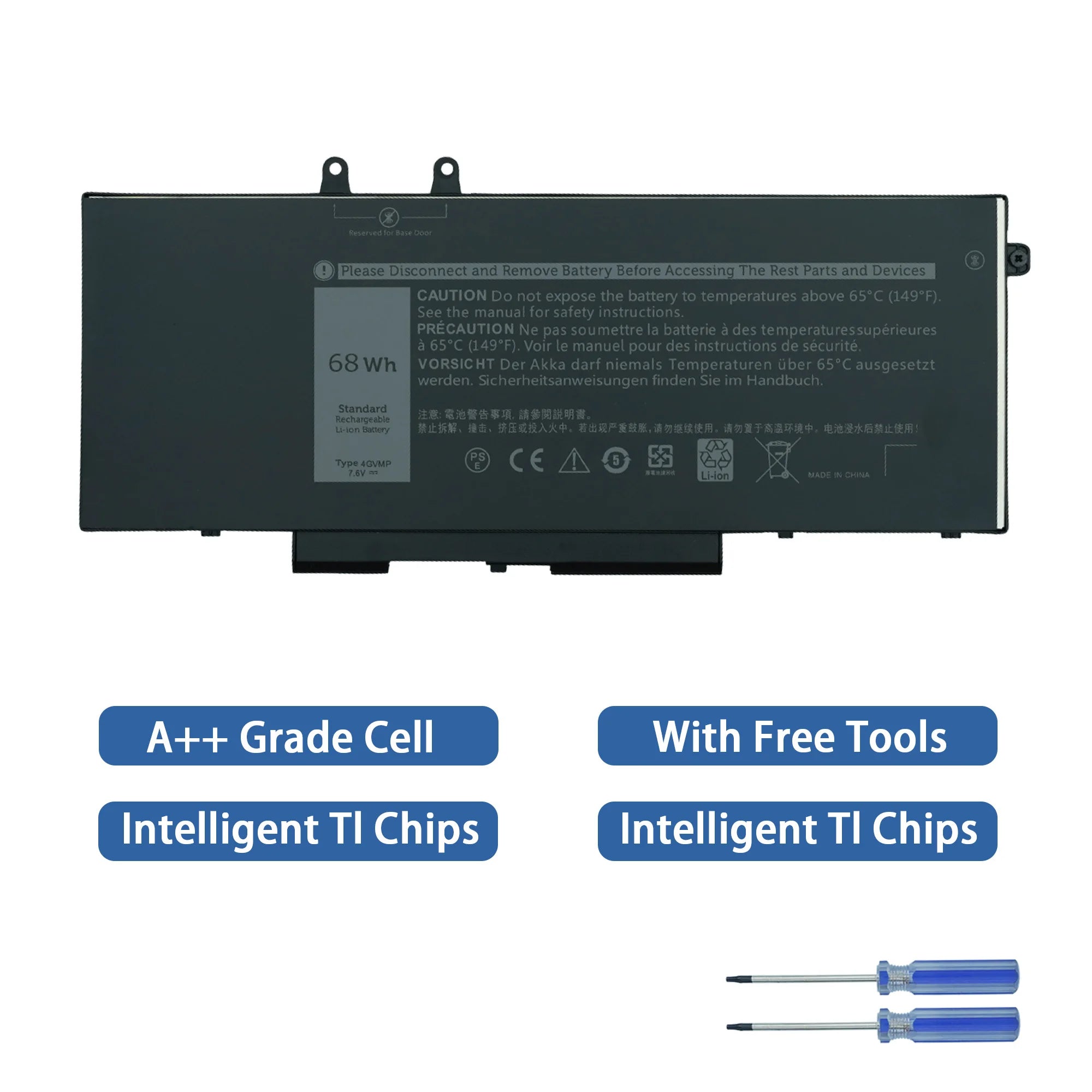 4GVMP 68Wh Laptop Battery for Dell Latitude 5400 5401 5410 5411, 5500 55015510 5511 Precision 3540 3550