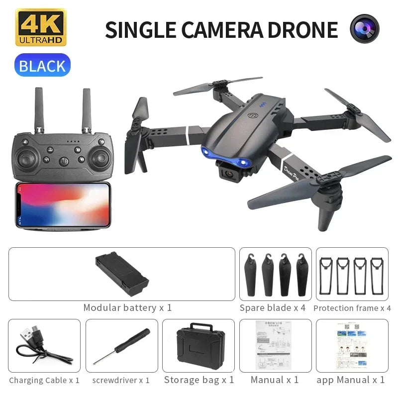 New E99 Pro HD 4K Drone Dual Camera High Hold Mode Foldable Mini WIFI Aerial Photography RC Quadcopter Toys Helicopter Dron