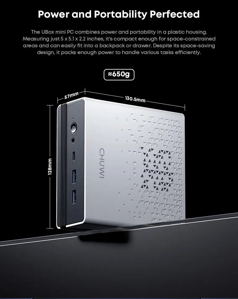 CHUWI UBox AMD R5-6600H Mini PC 6 Cores 12 Threads DDR5 16GB 512GB SSD 4.5GHz Max Frequency WiFi 6＆1G LAN Desktop Computer