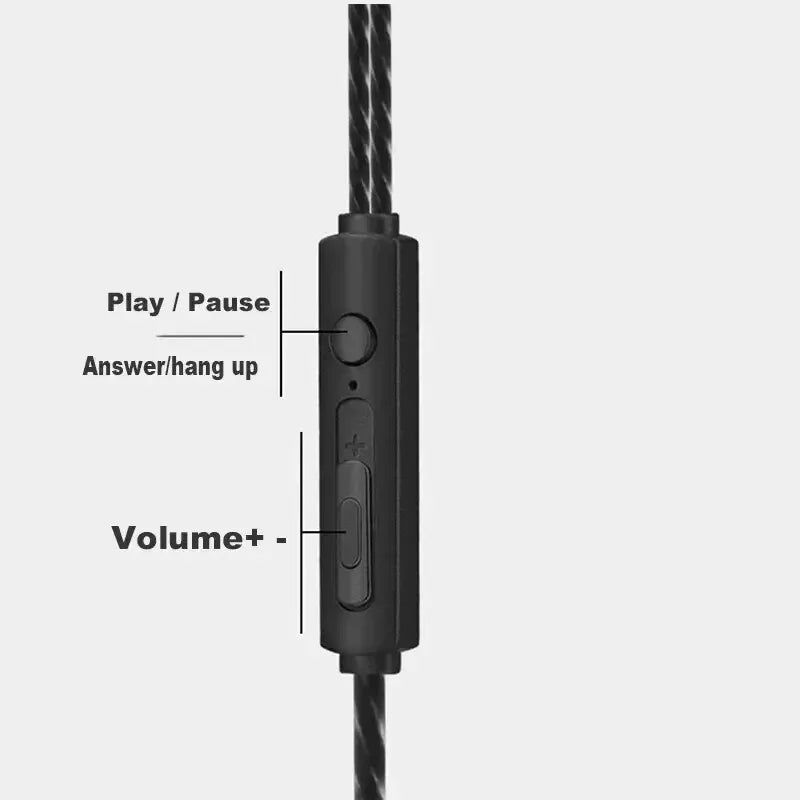3.5mm Wired Earphone In Ear Headset HIFI Heavy Bass Earbuds Monitor Sports Headset Stereo Music Gaming Headphone with Microphone