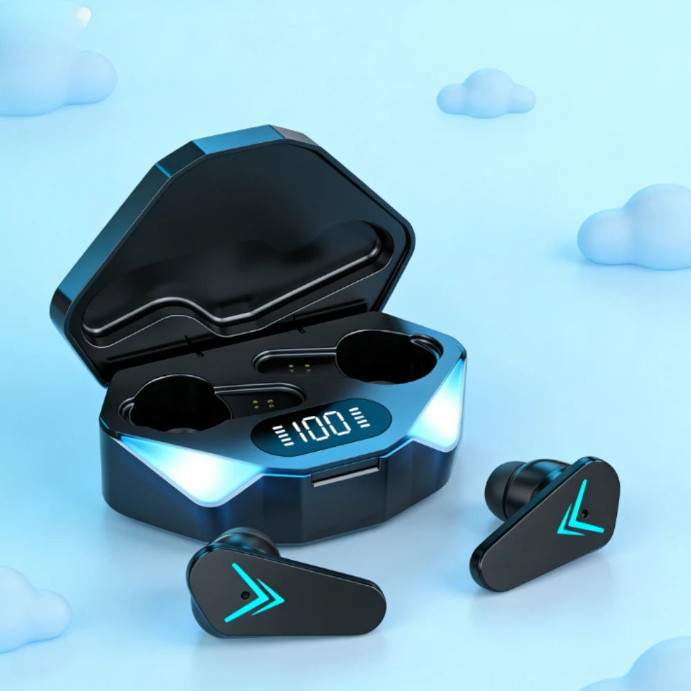 TWS Gaming Earbuds Wireless Bluetooth Earphones With Mic Bass Audio Sound Positioning 9D Stereo Music HiFi Headset For Gamer