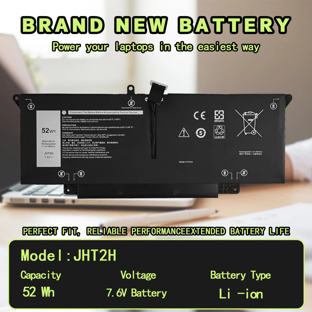 SAT Laptop Battery for Dell JHT2H Latitude 7310 7410 Series 35J09 0YJ9RP 009YYF 07CXN6 04V5X2 0HRGYV 52WH