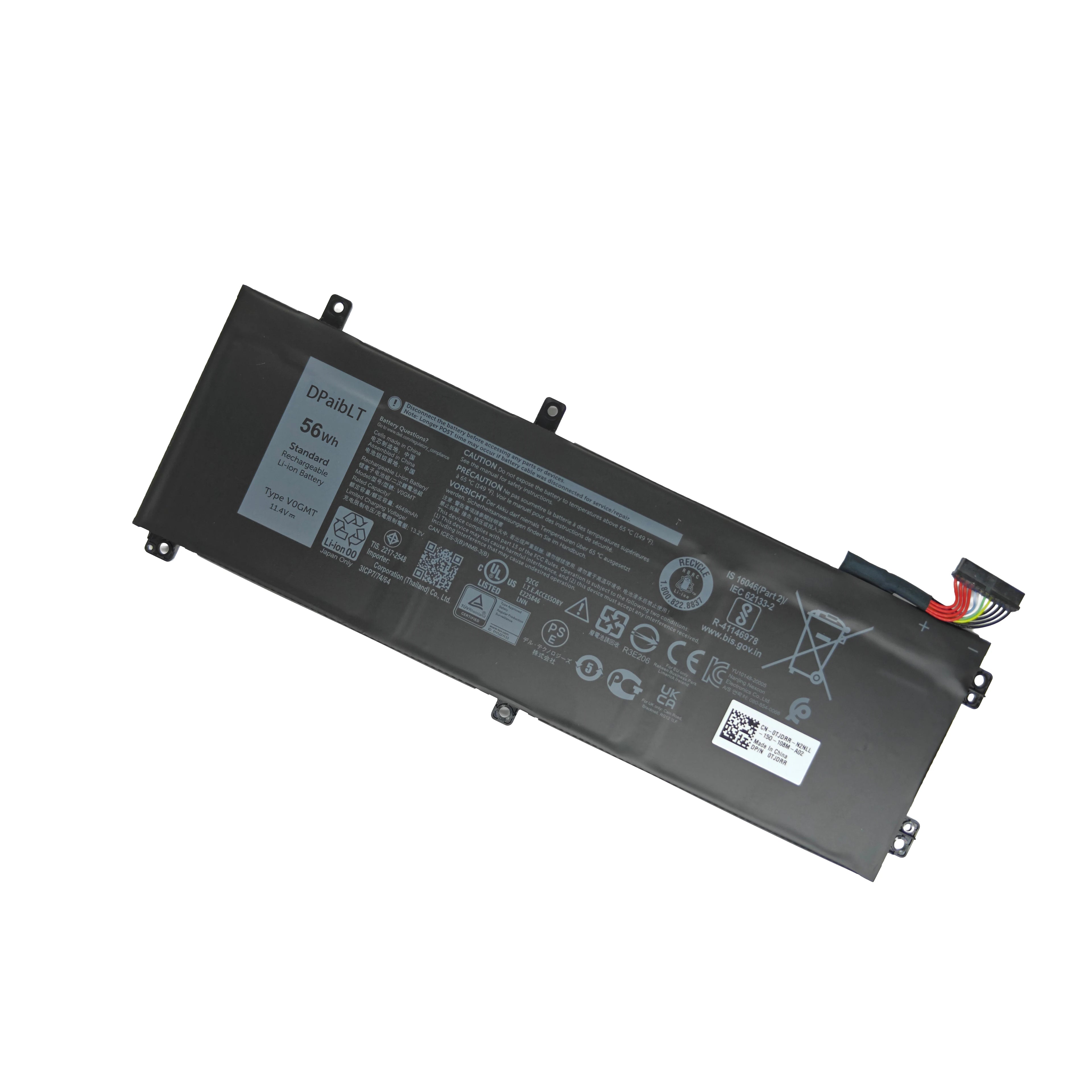 DPaibLT 56Wh V0GMT 4K1VM LAPTOP Replacement battery For Dell G7 17 7700 P46E Vostro 7500 Inspiron 7500 7501 7591 Precision 5540