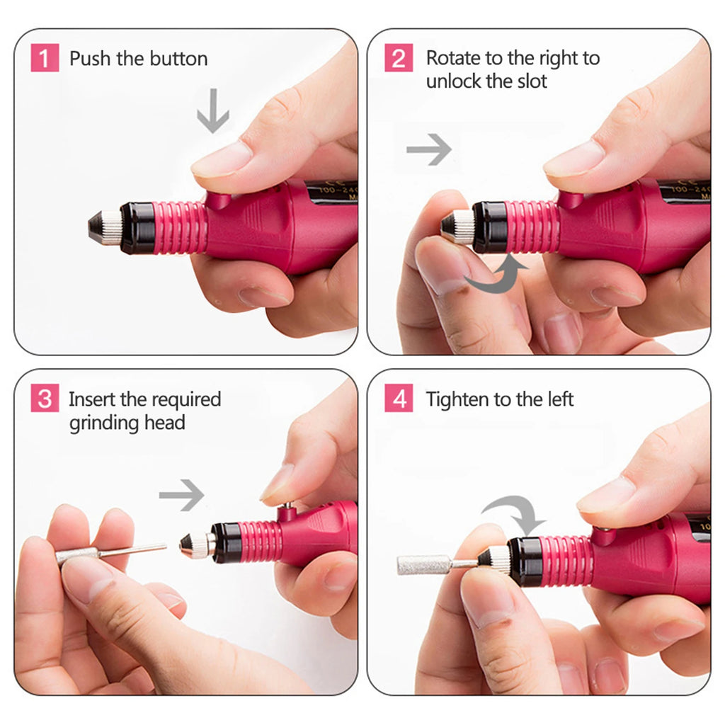 Nail Sander Set Electric Nail Drill Machine Grinding Equipment Milling Cutter For Manicure Pedicure Strong Polishing Tools