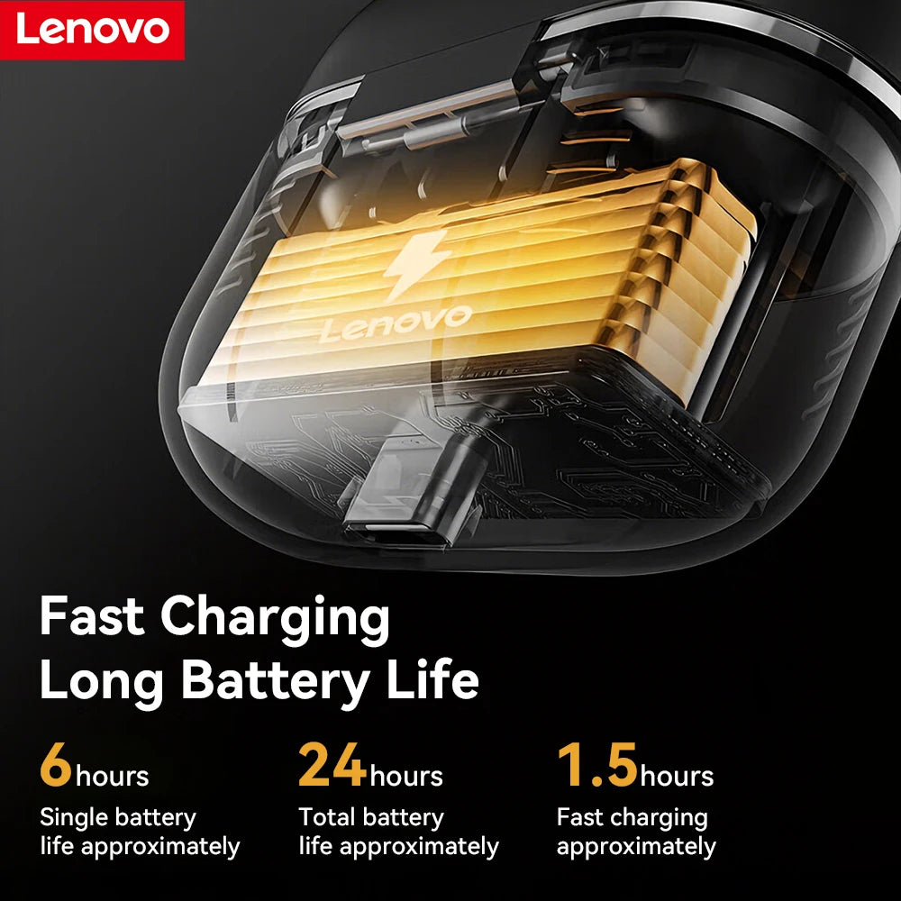 Lenovo True Wireless Earbuds EA230, 13mm Drivers with Big Bass, Bluetooth 5.4, 24H Long Playtime