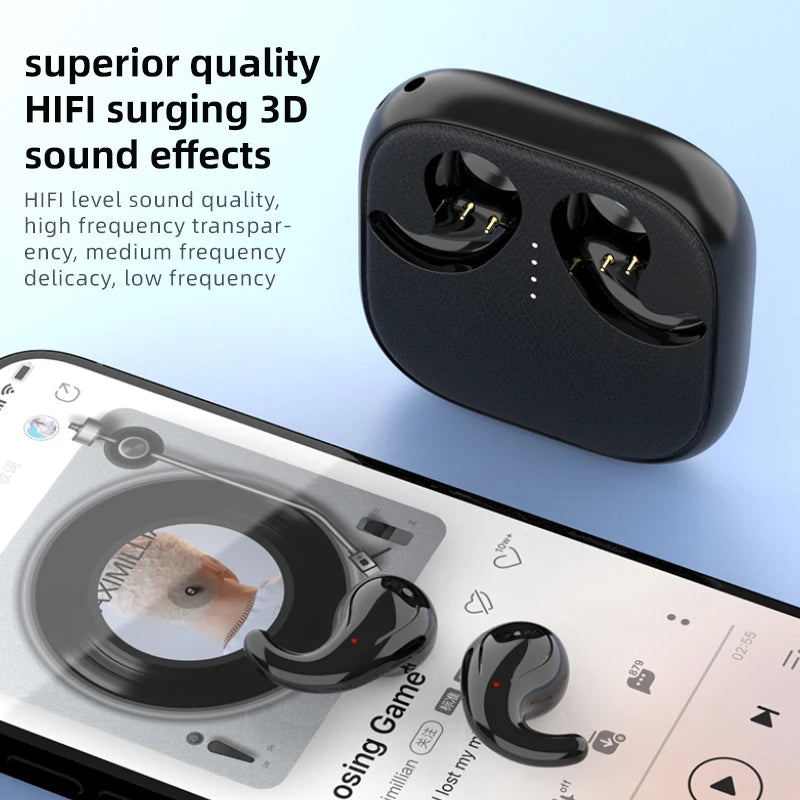 T70 Trendy TWS Wireless Earbuds, Sleek Lightweight, USB-C Charging, Comfortable Fit Sleep Earbuds