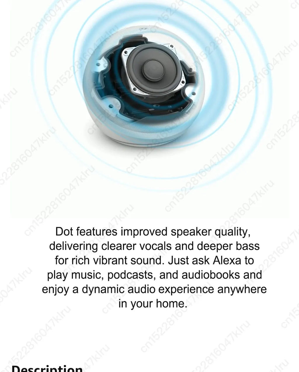 Original Alexa Echo Dot 5th Generation Smart Mini Wifi Home BT Alexa Speaker Horn with Sound Control Voice Assistant and Clock