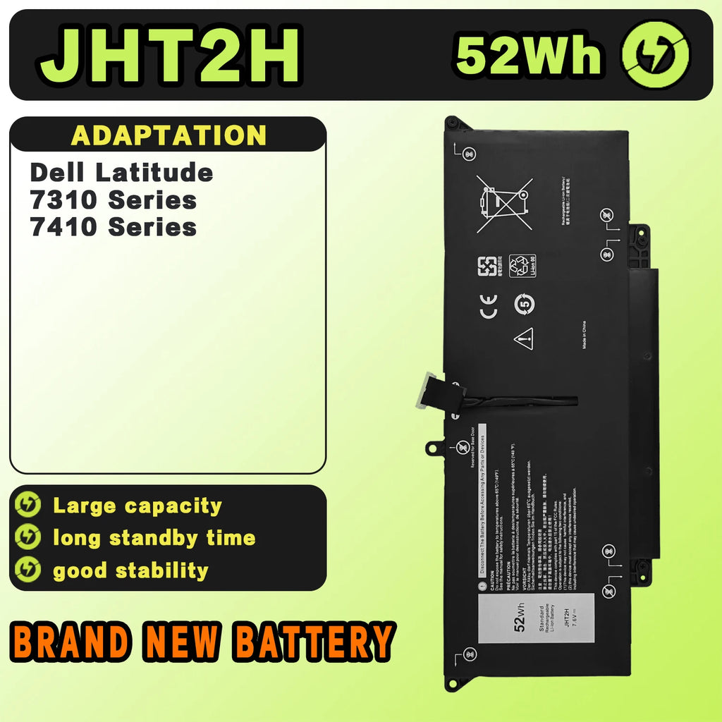 SAT Laptop Battery for Dell JHT2H Latitude 7310 7410 Series 35J09 0YJ9RP 009YYF 07CXN6 04V5X2 0HRGYV 52WH