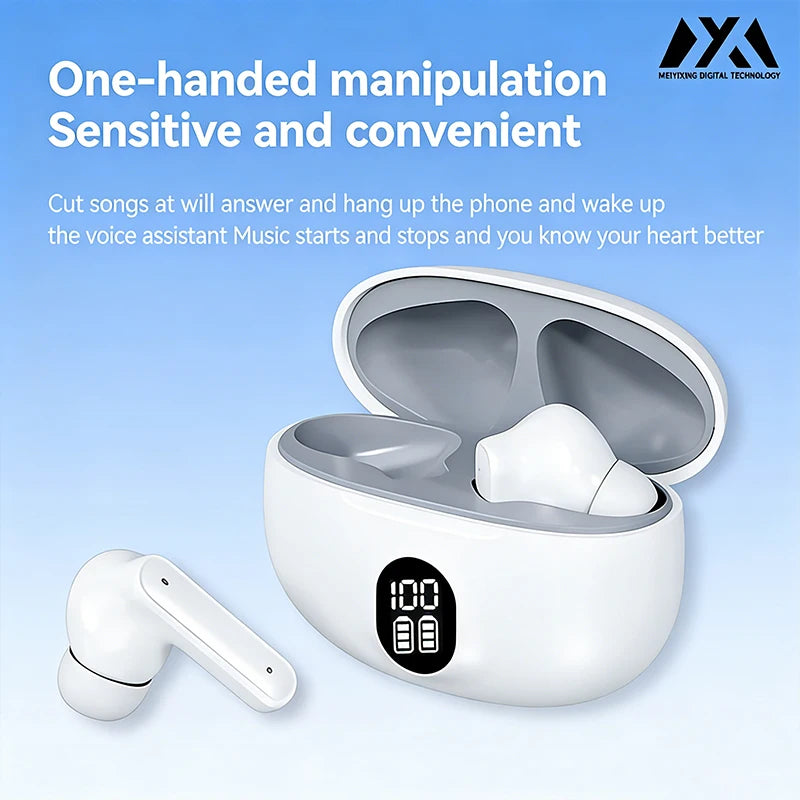 895B-TWS In-Ear Wireless Earbuds Smart LED Display Touch Control Earphone HIFI Stereo Sound Bluetooth-Compatible 5.3
