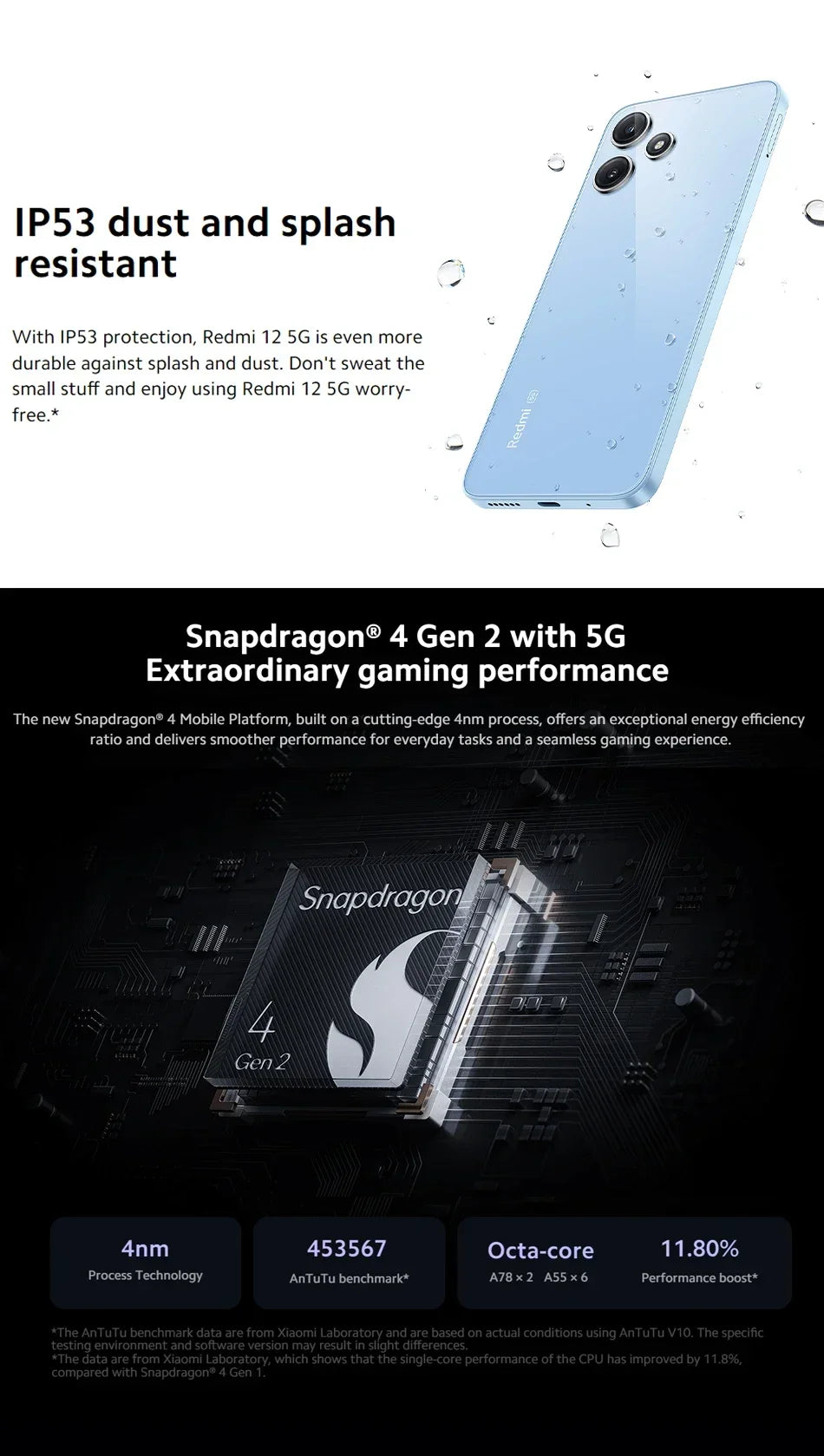 2026 Xiaomi Redmi 12 5G 5000mAh Battery Snapdragon 4 Gen2 SmartPhone 50MP Quad Camera 6.79 inch Screen LCD phone