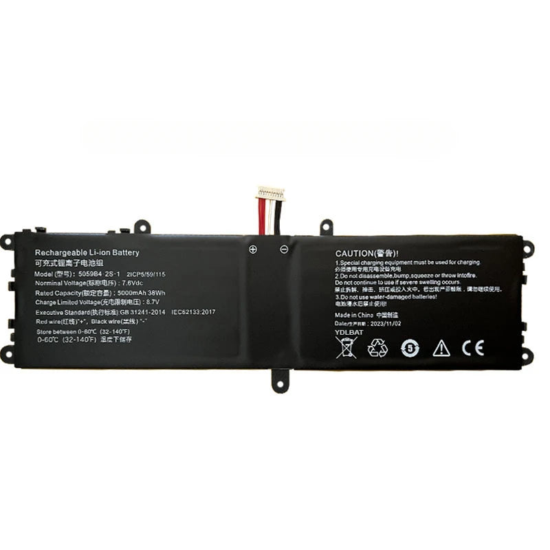 Battery For Chuwi For GemiBook 13 CWI528 5059B4-2S-1 5059B4-2S1P 5059B4-2S 7.6V 5000mAh 38Wh 10PIN 7Lines New