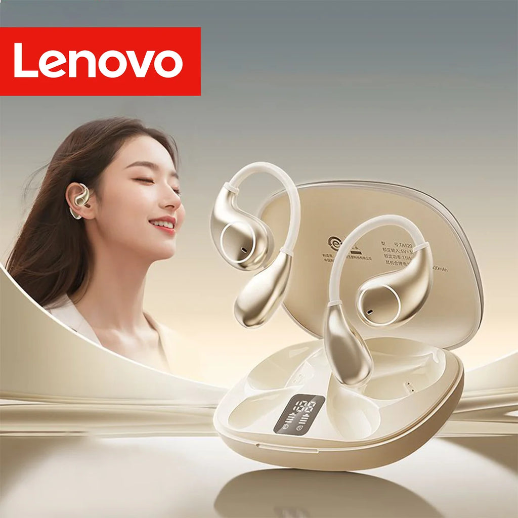 Lenovo Tws Wireless Ear Hook Earbuds Endurance Hifi Stereo Sound Anti-Fall Built-In Mic Perfect Bass Secure Running Earphones