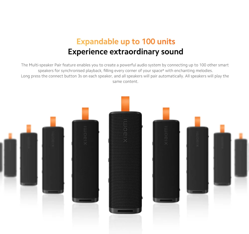 Xiaomi Sound Outdoor Smart speaker Global Version Bluetooth5.4 IP67 dust and water resistance Up 12 hours  long-lasting battery