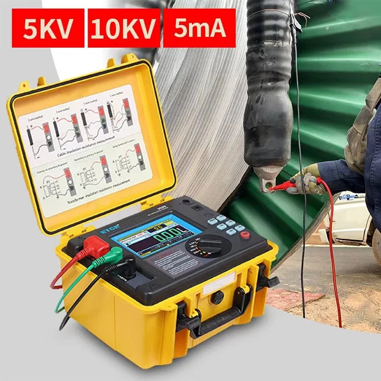 ETCR3500 ETCR3500B High Voltage Insulation Resistance Tester 5KV 10KV 5TΩ Digital Earth Resistance Multimeter RAMP FR DAR STEP