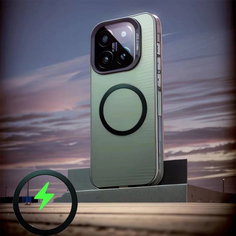 For Magsafe Wireless Charging Matte Frosted Case For Xiaomi 14 15 15T 13T 14T Pro Poco X6 F6 F8 F7 M6 X7Pro c85 Shockproof Cover