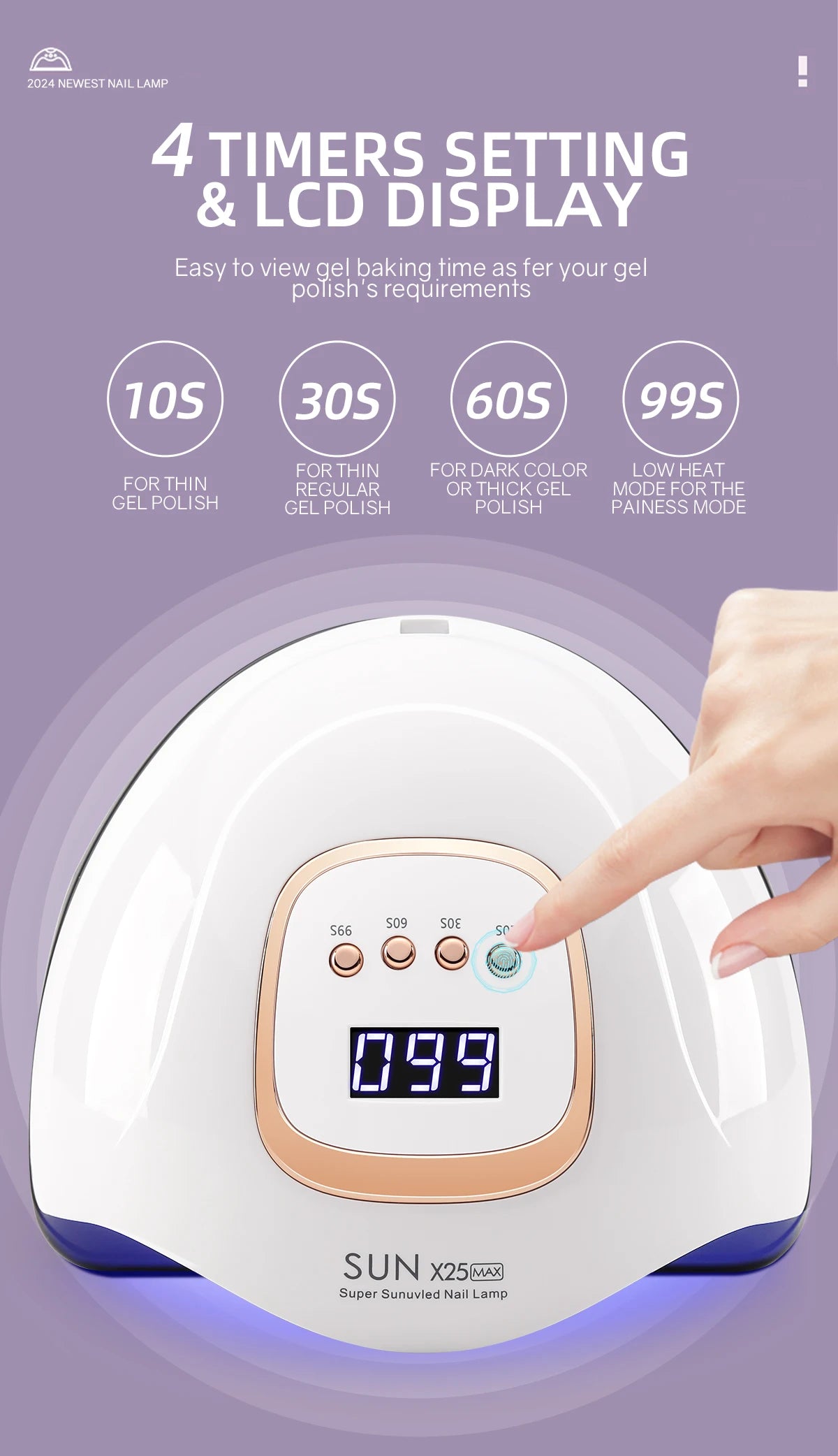 380W UV Nail Lamp 81 LEDs Nail Dryer Machine with LCD Screen Quick-drying Manicure Lamp for Curing All Nails Gel Nail Art Tools