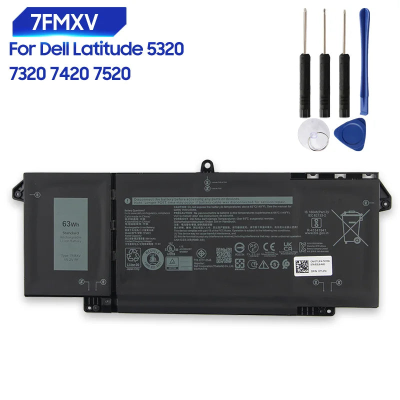 Replacement Battery 7FMXV For Dell Latitude 5320 7320 7420 7520 63Wh