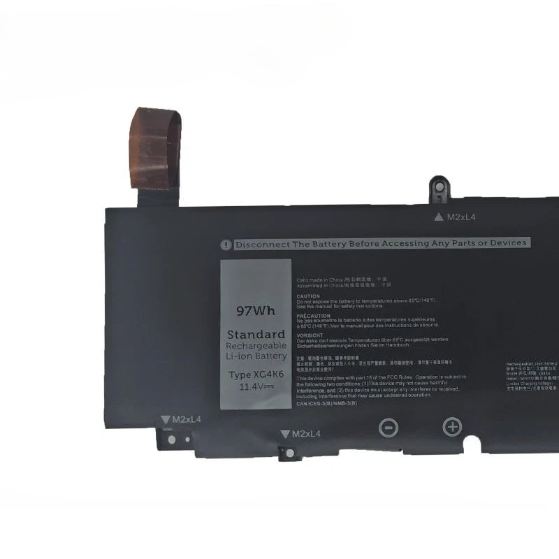 56Wh 5XJ6R 97Wh XG4K6 Laptop Battery for Dell XPS 17 9700 9710 Precision 5750 5760  Bateria 11.4V Replacement Battery