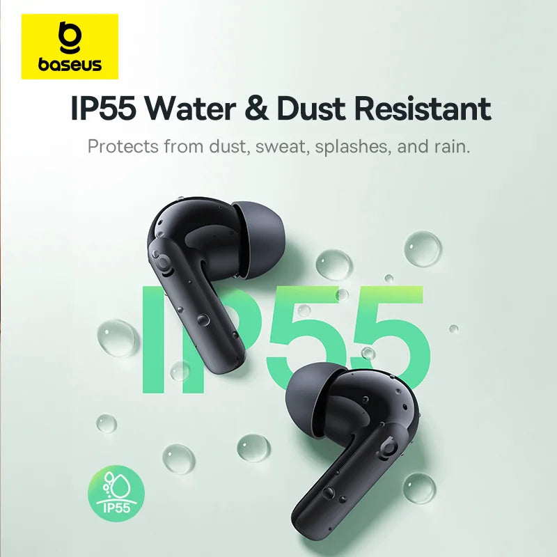 Baseus EP10 NC -43dB Noise Cancelling ANC True Wireless Earbuds Bluetooth 6.0 In-Ear Wireless Earphones 4-Mics for Office Home