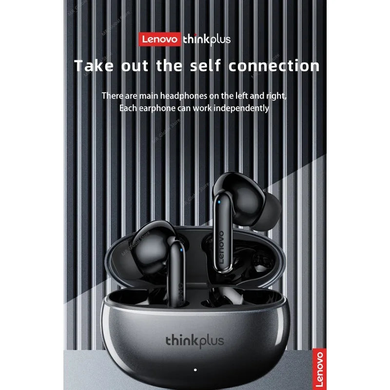 Lenovo Thinkplus XT88 True Wireless Earbuds Bluetooth 5.3, Low Latency Stereo Headphones with 12H Playtime, Metal Diaphragm