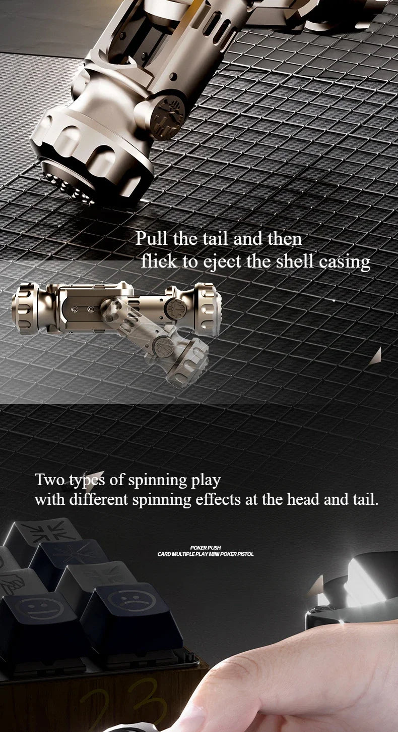 Stun Grenade Fidget Spinner Miniature Pistol Toy Gun with Ejectable Shells Stress Relief Finger Toys for Adults Kids Best Gifts