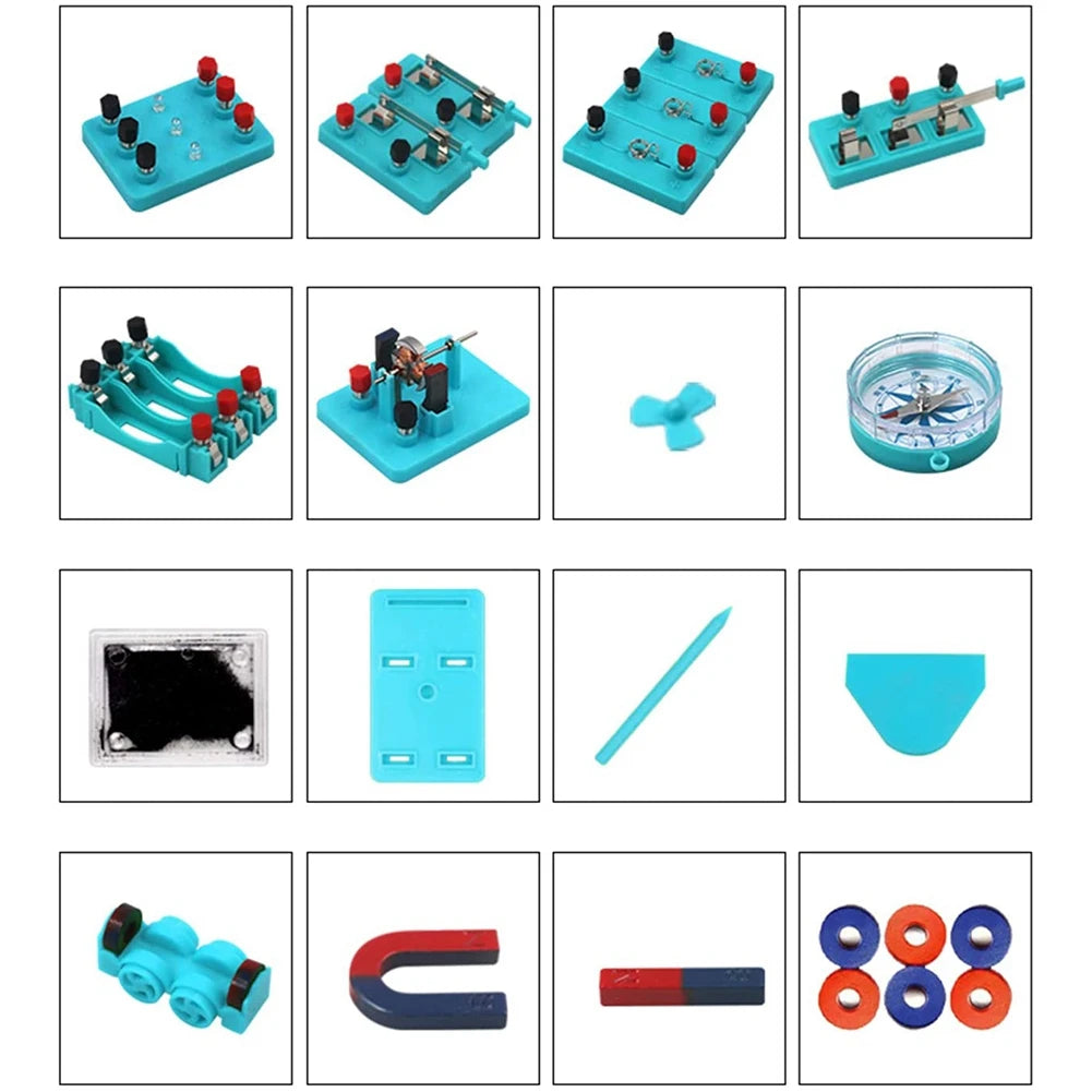 Hot sale Kids Electricity Circuit Learning Kit Physics Experiment Kit Basic Educational ABS Electricity Magnetism Learning Tool